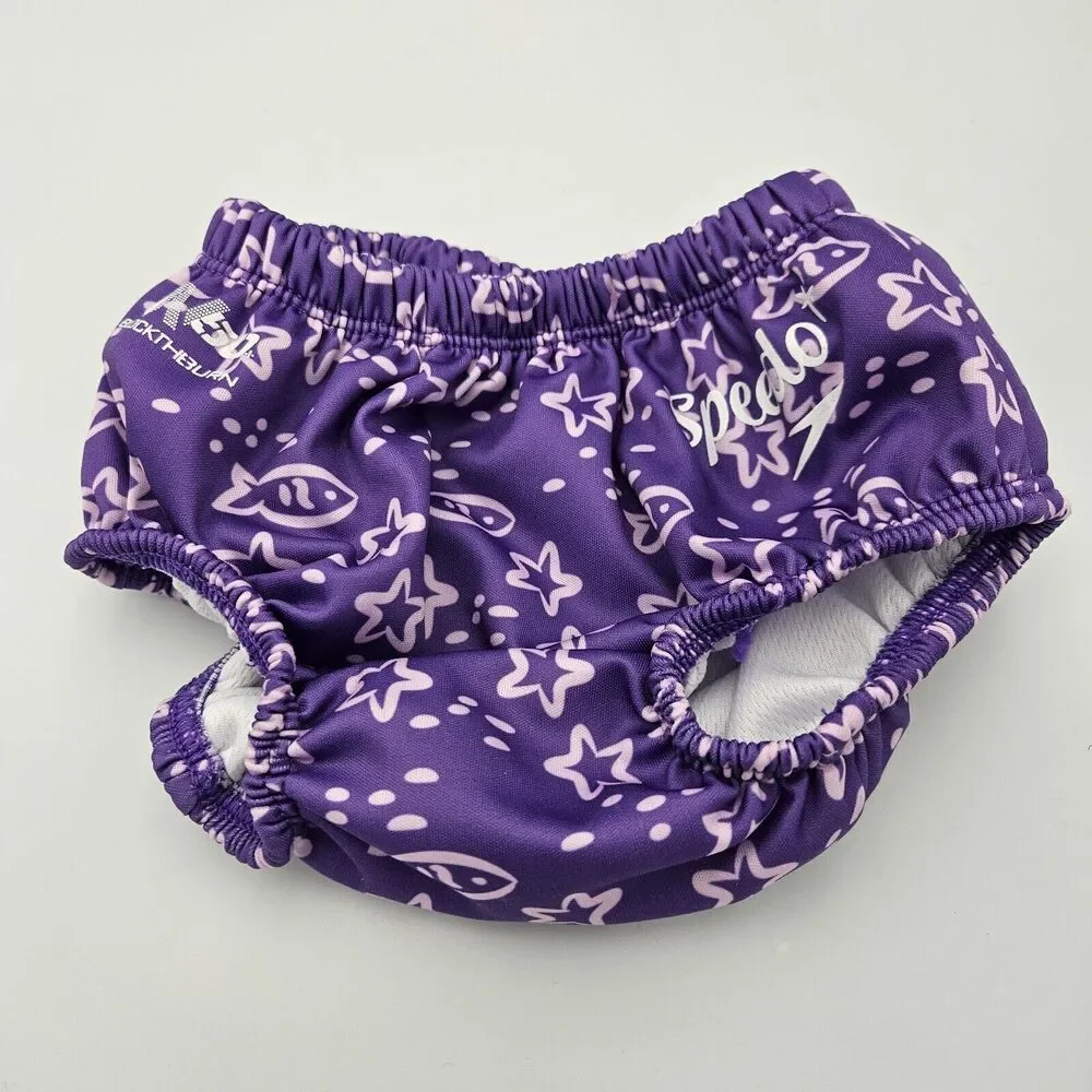 Baby Girl Size Medium (12M) Purple Speedo Reusable Swim‎ Diaper